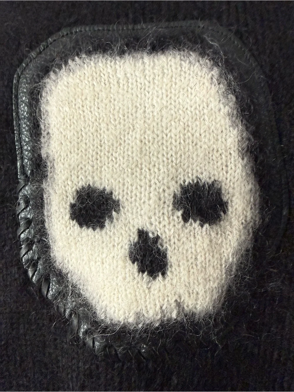 Coach women’s black Mohair Blend Skull Patch Sweater Size S